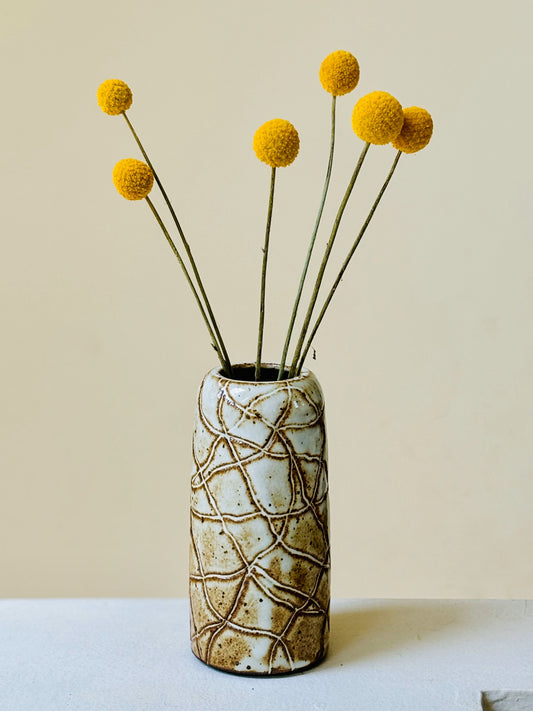 Mycelium Carved Speckled Vase